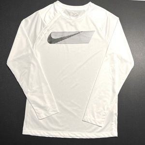 YL Nike Dri-Fit long sleeve training shirt. Lightweight and breathable.